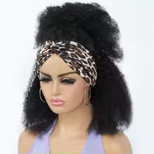 Afro Kinky Curly Headband Wigs 180% Density Human Hair Wig Glueless Headband Kinky Curly Wig For Black Women Remy Jarin Hair