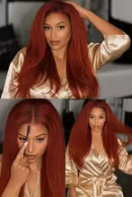 Reddish brown wigs Kinky Straight Wig 4x4 Closure human hair wig human hair 13x4 HD lace frontal human hair wig Colored Wigs